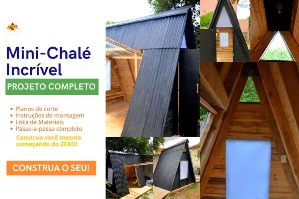 mini-chalé de madeira com 9 m²