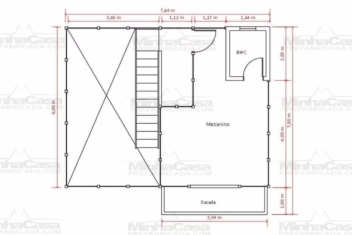 14 planta de casa Modelo Itapocu de 75,80M² 2