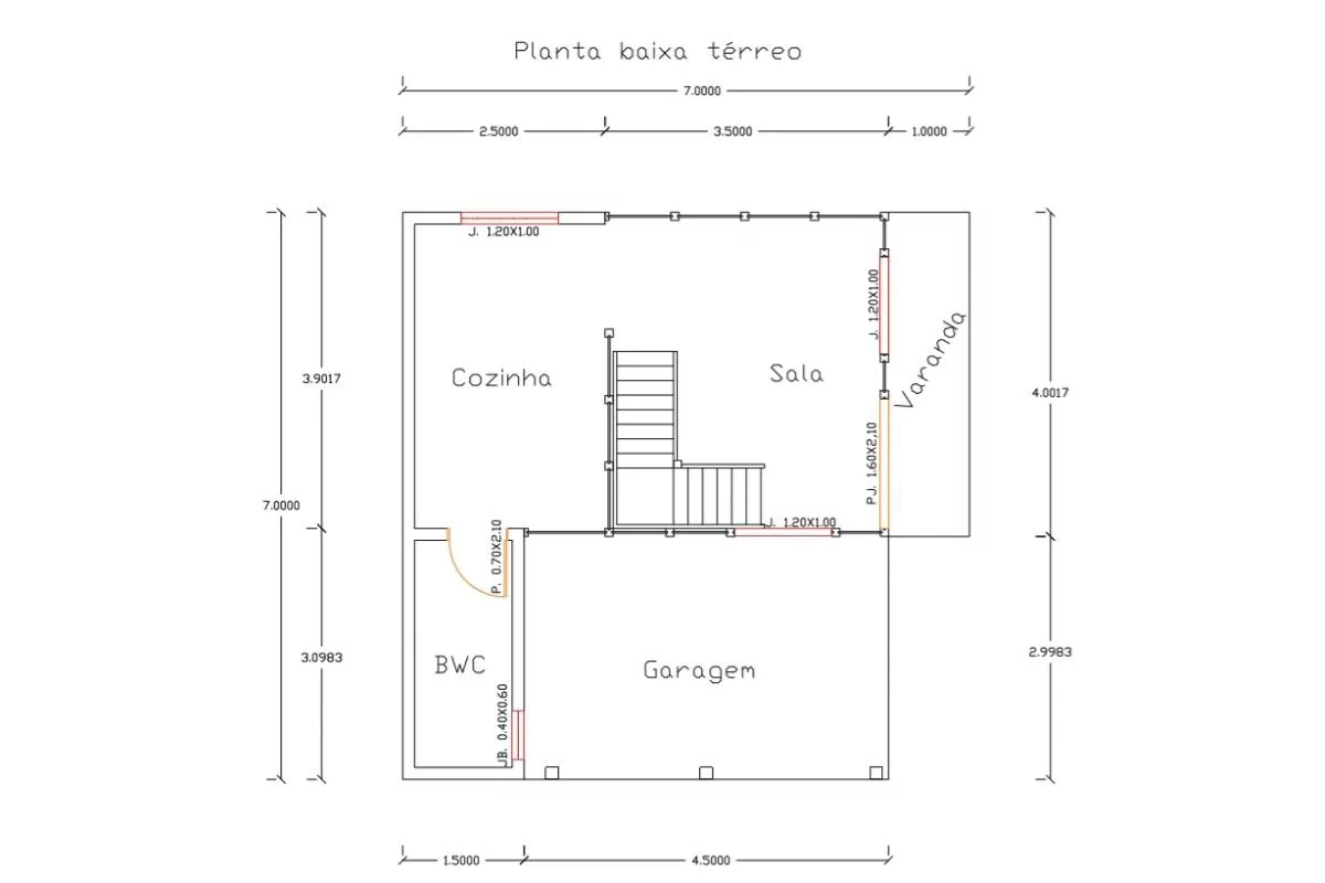 18 planta de casa Modelo Itajaí 78,50M² 1
