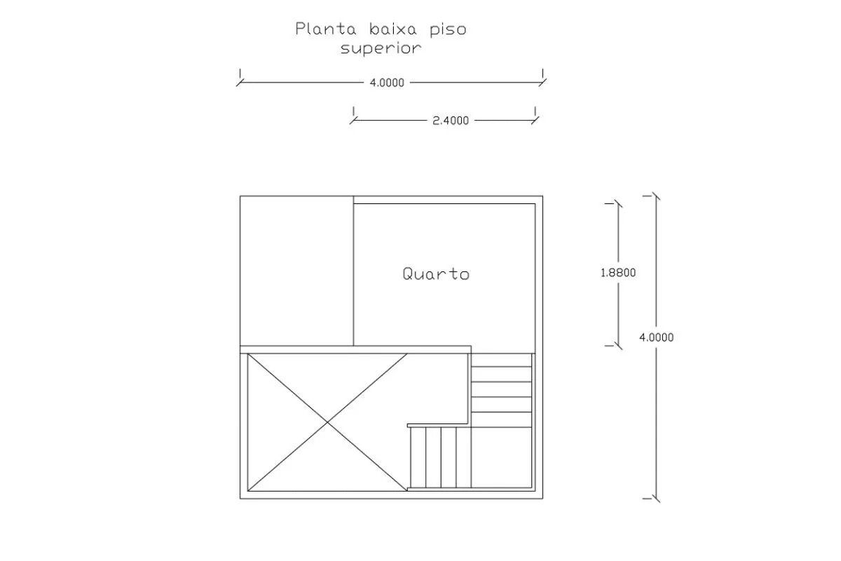 9 planta de casa Modelo Pousada III de 21,00M² 2
