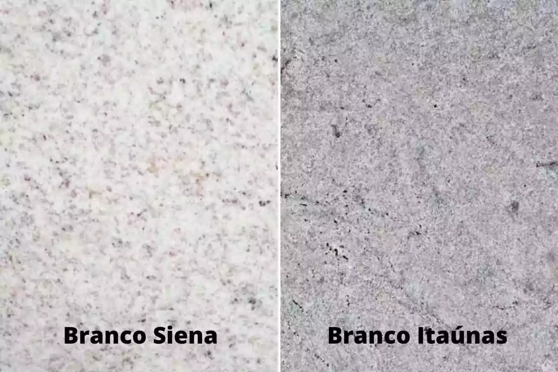 Qual a diferença do granito branco Siena e branco Itaúnas