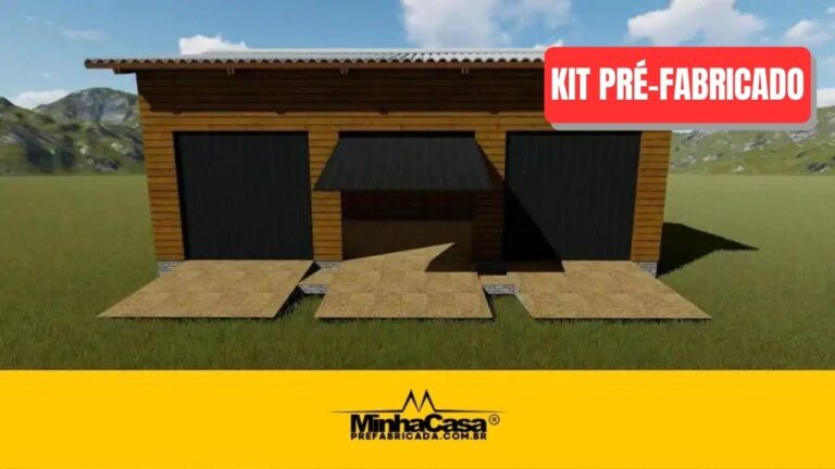 Kit Pré-Fabricado Modelo Galpão/Garagem | 77 m²
