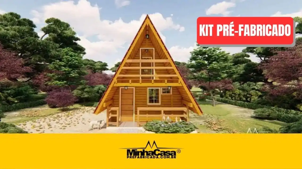 Kit de Chalé Pré-Fabricado Modelo Pomerode _ 58 m²
