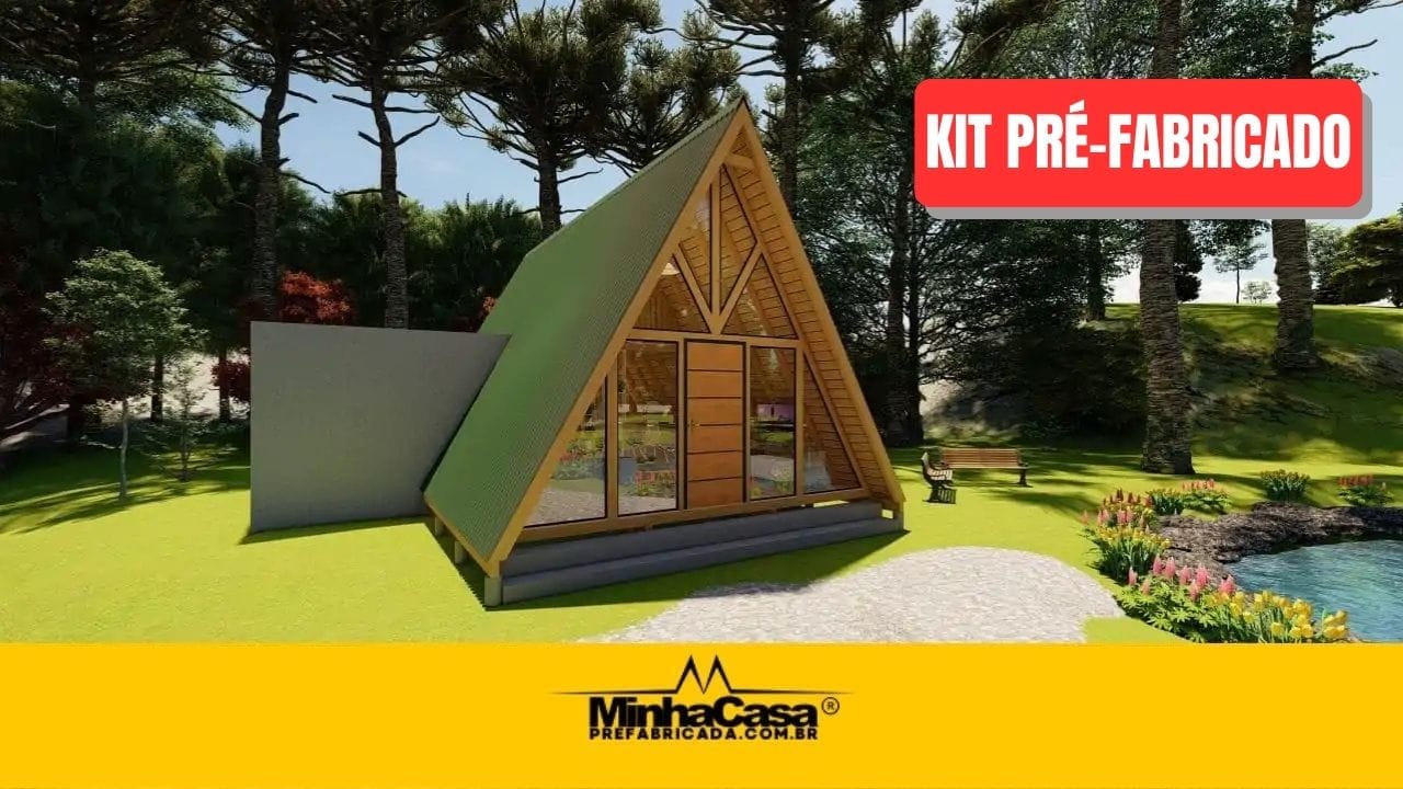 Kit de Chalé Pré-Fabricado Modelo A-Frame 6 _ 61 m²