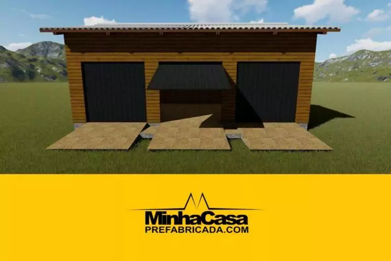 Kit Pré-Fabricado Modelo Galpão/Garagem | 77 m²