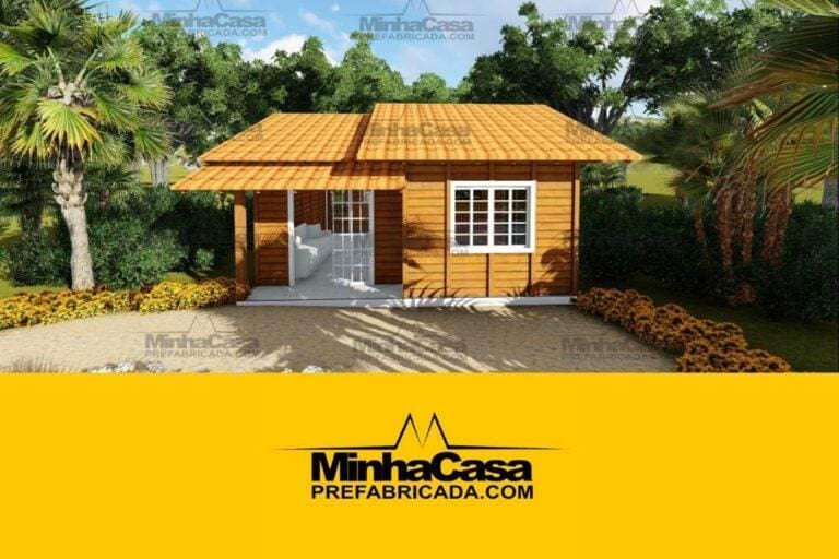Kit de Casa Pré-Fabricada Modelo Palhoça | 44 m²