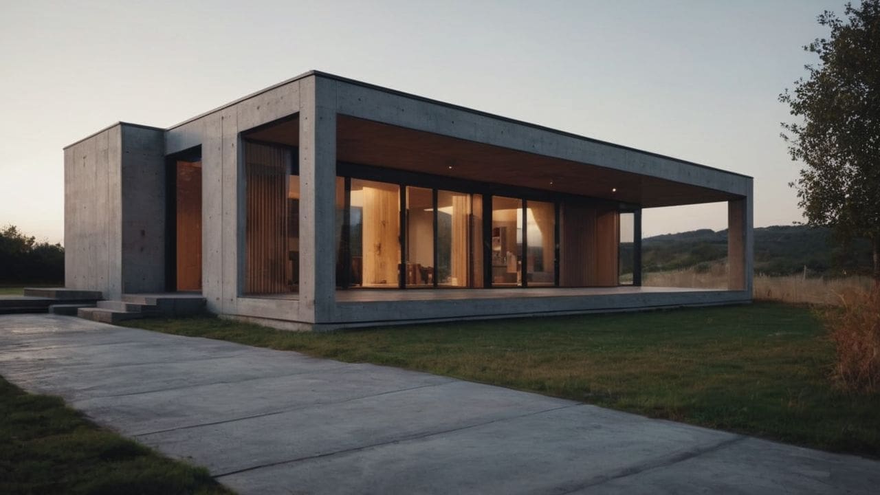 Casas pré-moldadas de concreto com 2 quartos