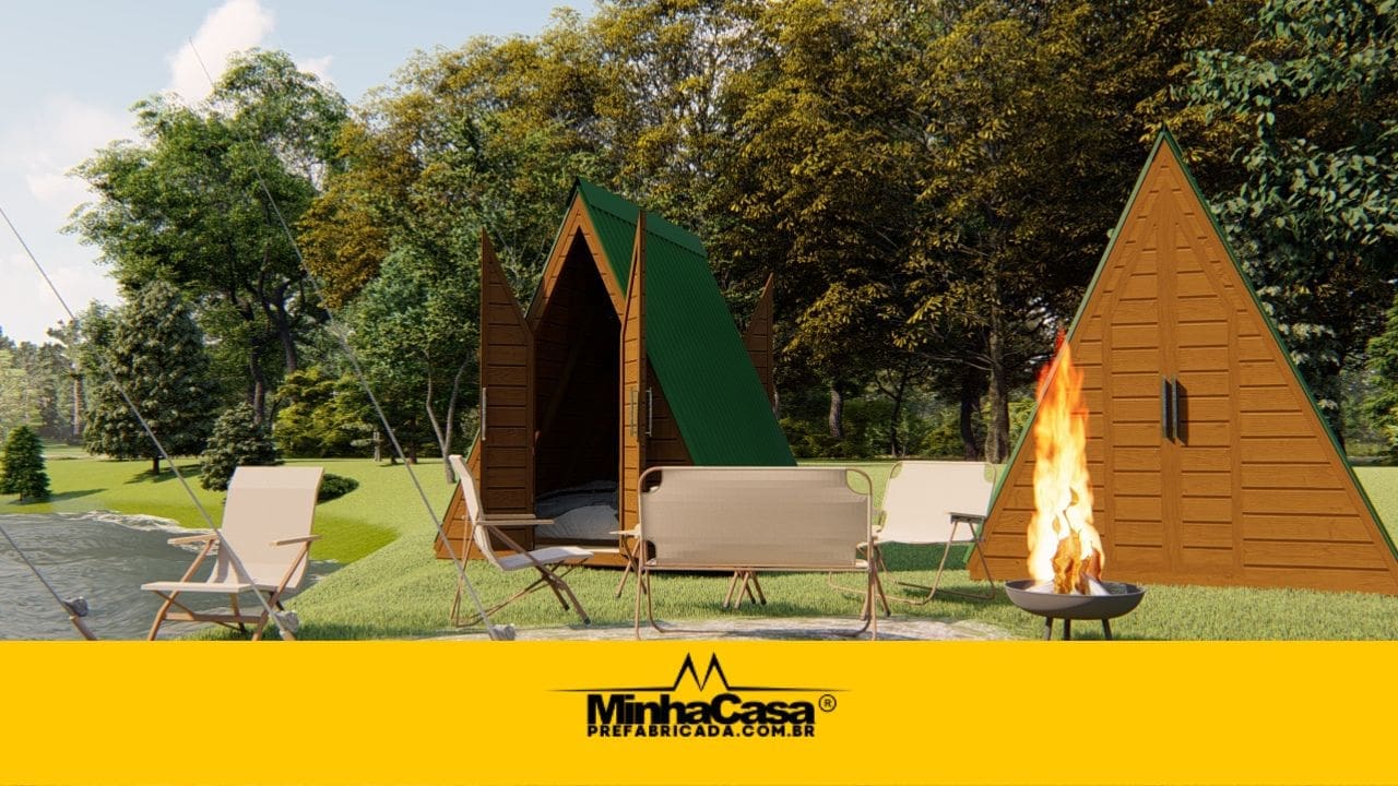Kit de Mini Chalé Pré-Fabricado Modelo Camping 03 _ 6,25 m²