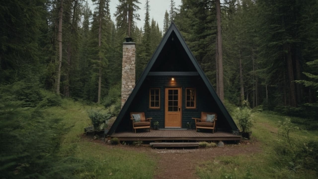 23. Uma cabana na floresta proporciona noites estreladas