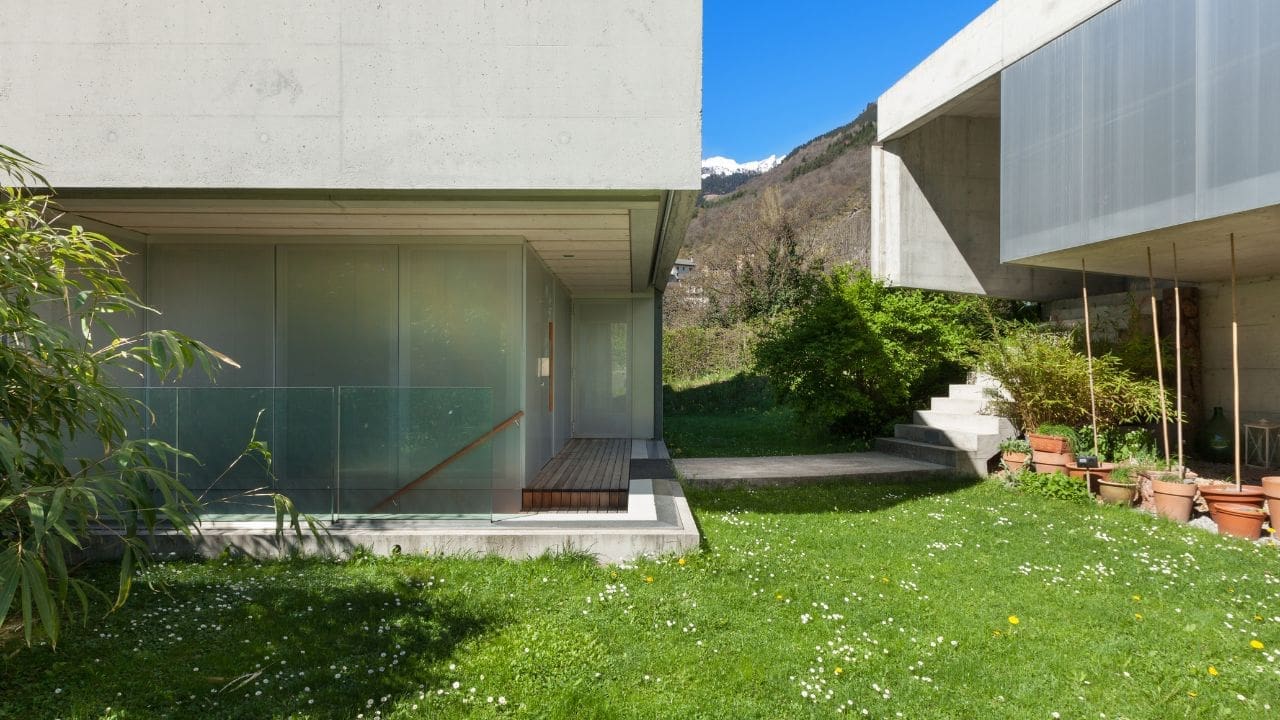 29. As casas de placa de concreto proporcionam design inovador