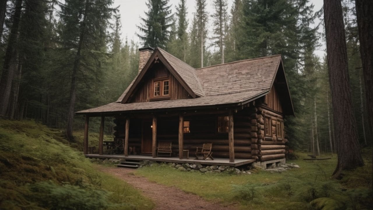 6. Uma cabana na floresta proporciona experiência ao ar livre