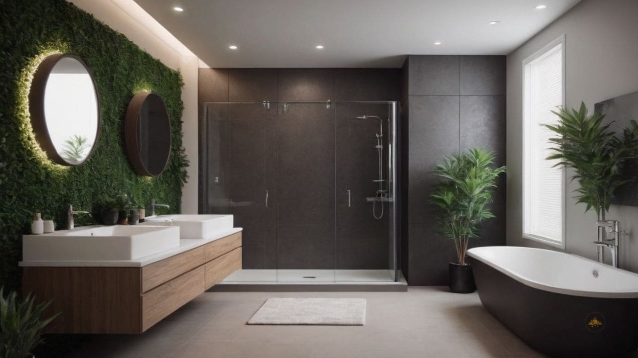 31. Ideias de banheiros modernos_ escolha um piso resistente à água e fácil de limpar para maior durabilidade