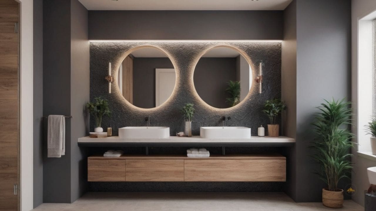 4. Ideias de banheiros modernos_ ideias de banheiros modernos_ considere o uso de azulejos hexagonais para adicionar interesse visual às paredes ou pisos