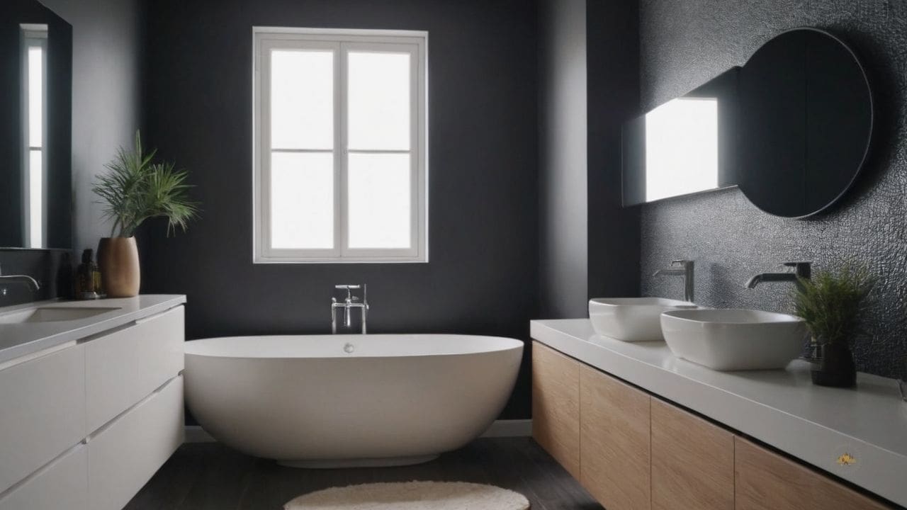 41. Ideias de banheiros modernos_ escolha acessórios de banho com acabamentos foscos para um visual contemporâneo