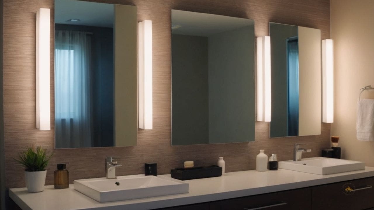 45. Ideias de banheiros modernos_ ideias de banheiros modernos_ utilize azulejos de mosaico em cores vibrantes para adicionar um toque de energia ao espaço