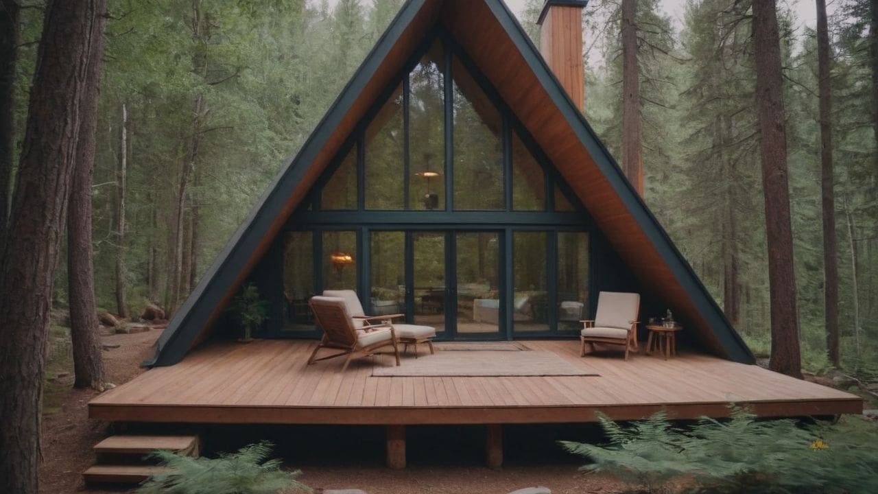 5. Casa Triangular_ a forma triangular facilita a integração da casa com o ambiente natural