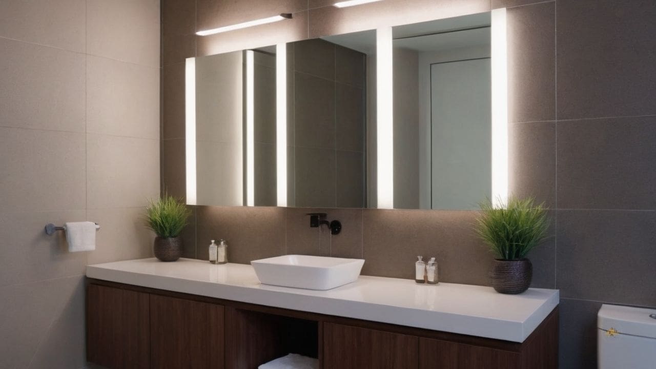 73. Ideias de banheiros modernos_ use um chuveiro com porta de vidro sem moldura para um visual minimalista