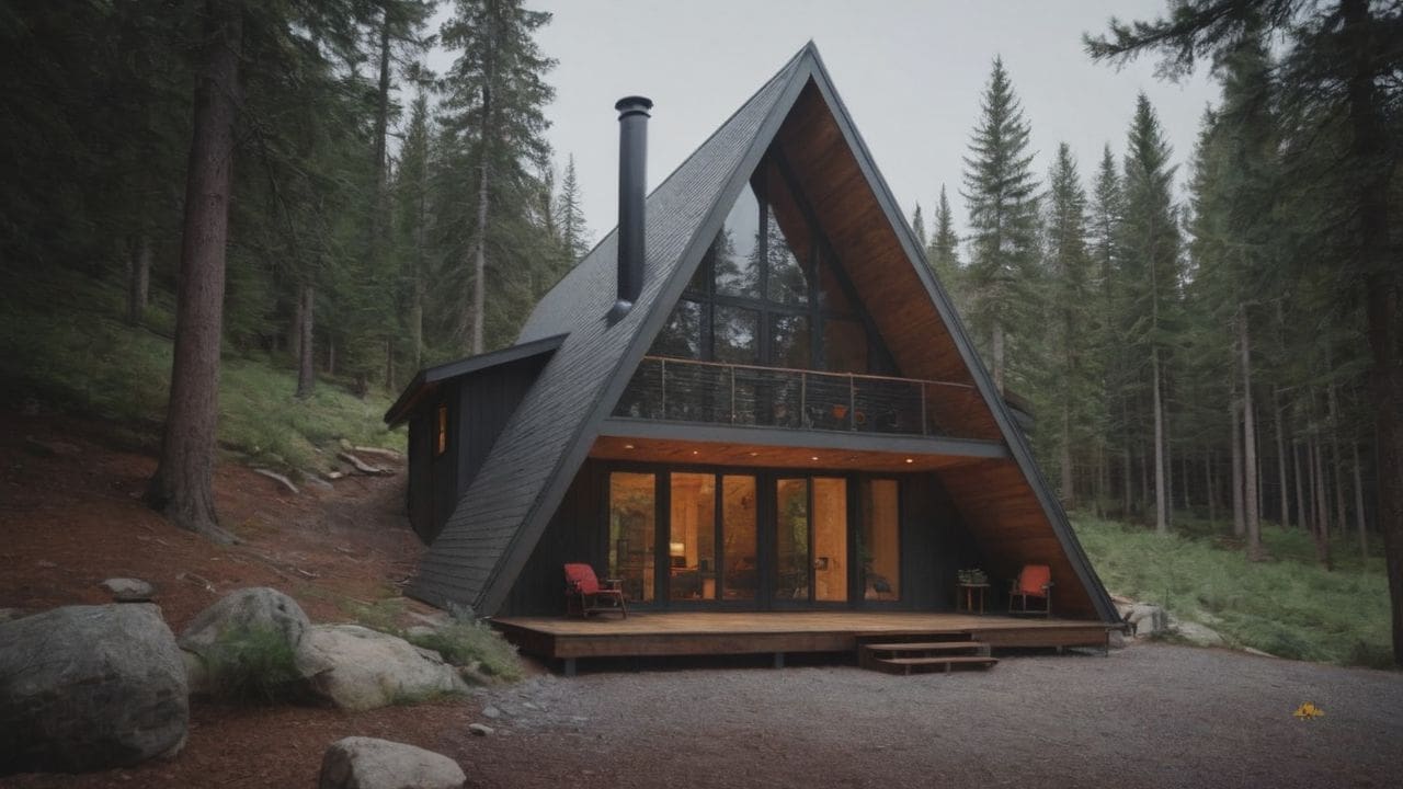 8. Casa Triangular_ casa triangular oferece vistas panorâmicas devido à sua forma e design