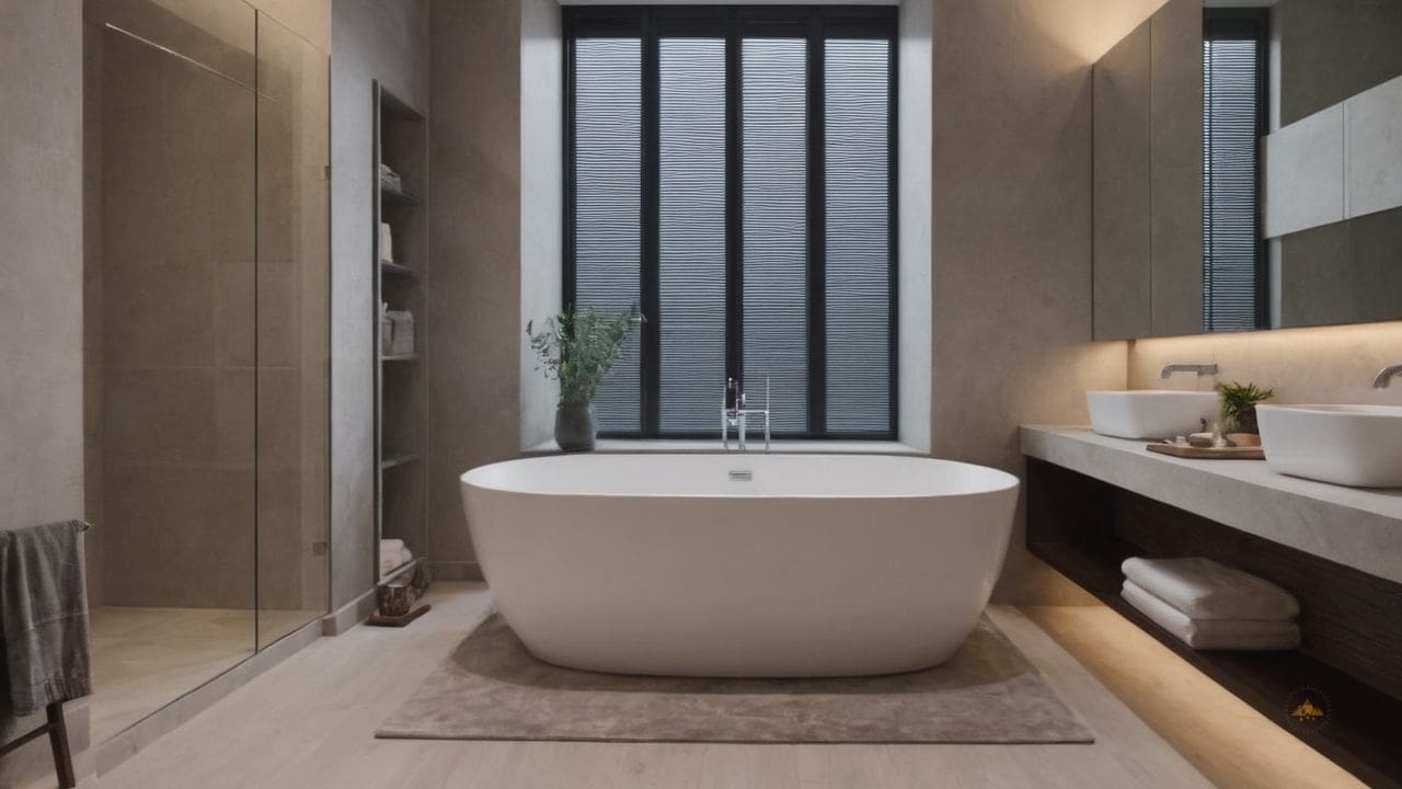 85. Ideias de banheiros modernos_ adicione plantas de interior para um toque de frescor