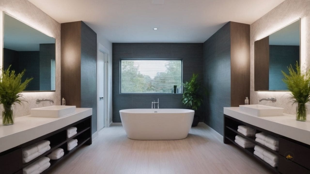 89. Ideias de banheiros modernos_ adicione um tapete de banho macio para conforto extra