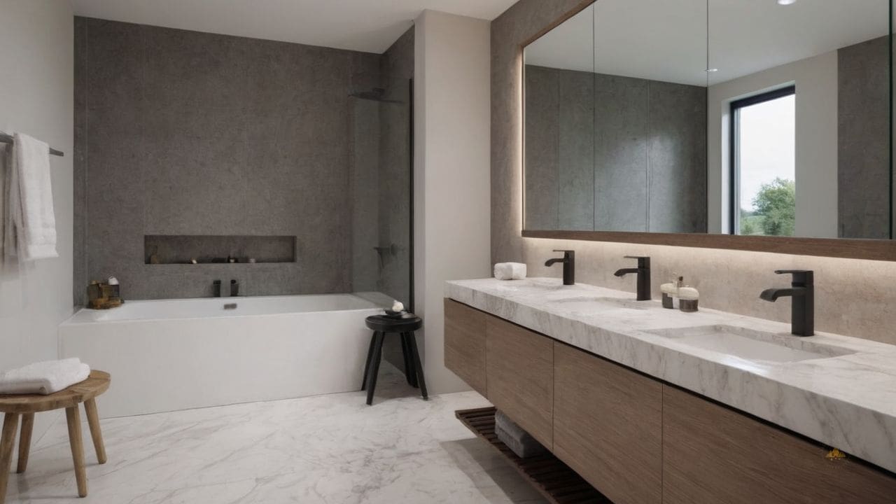 11. Banheiro Calcata com Carrara prporciona variedade de aplicações