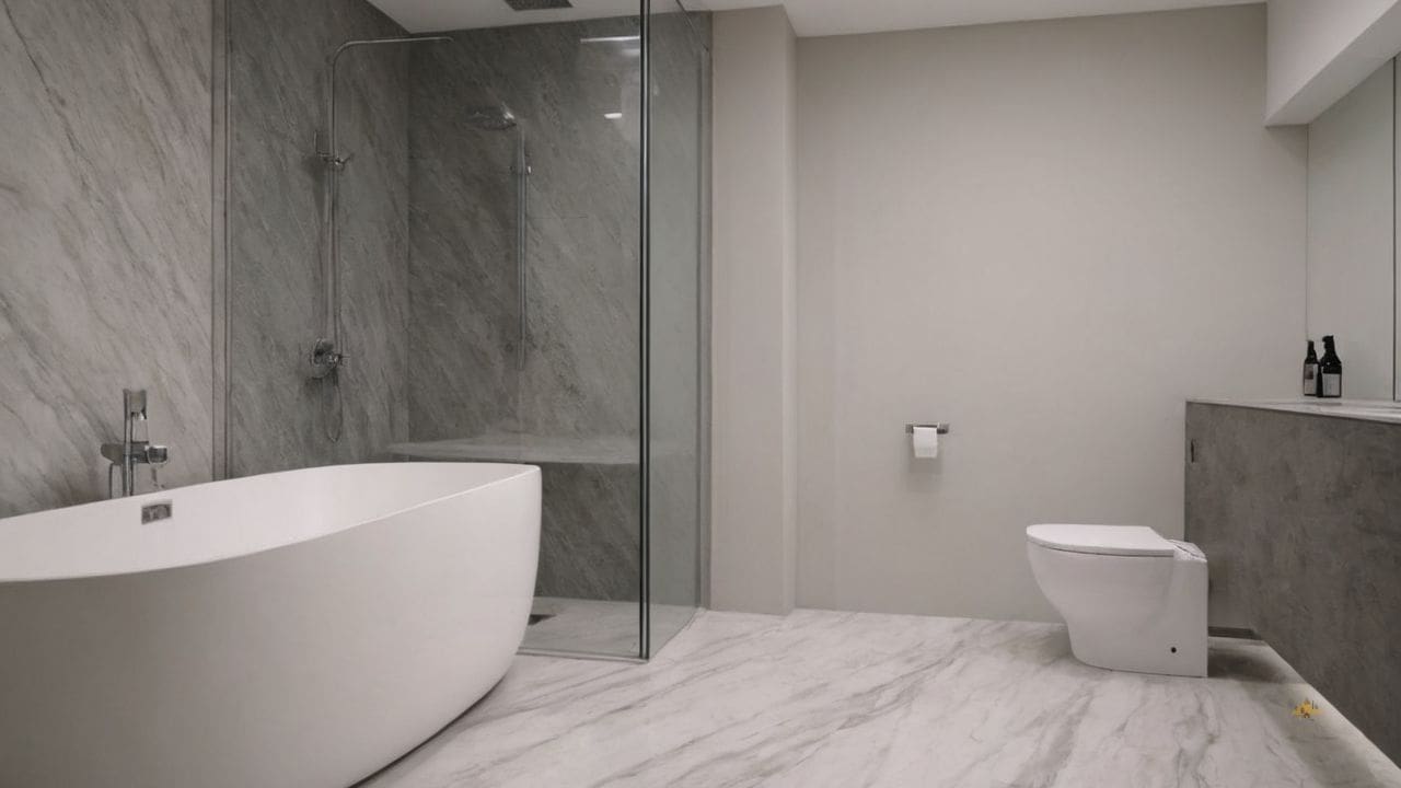 12. Banheiro Calcata com Carrara prporciona estilo personalizado