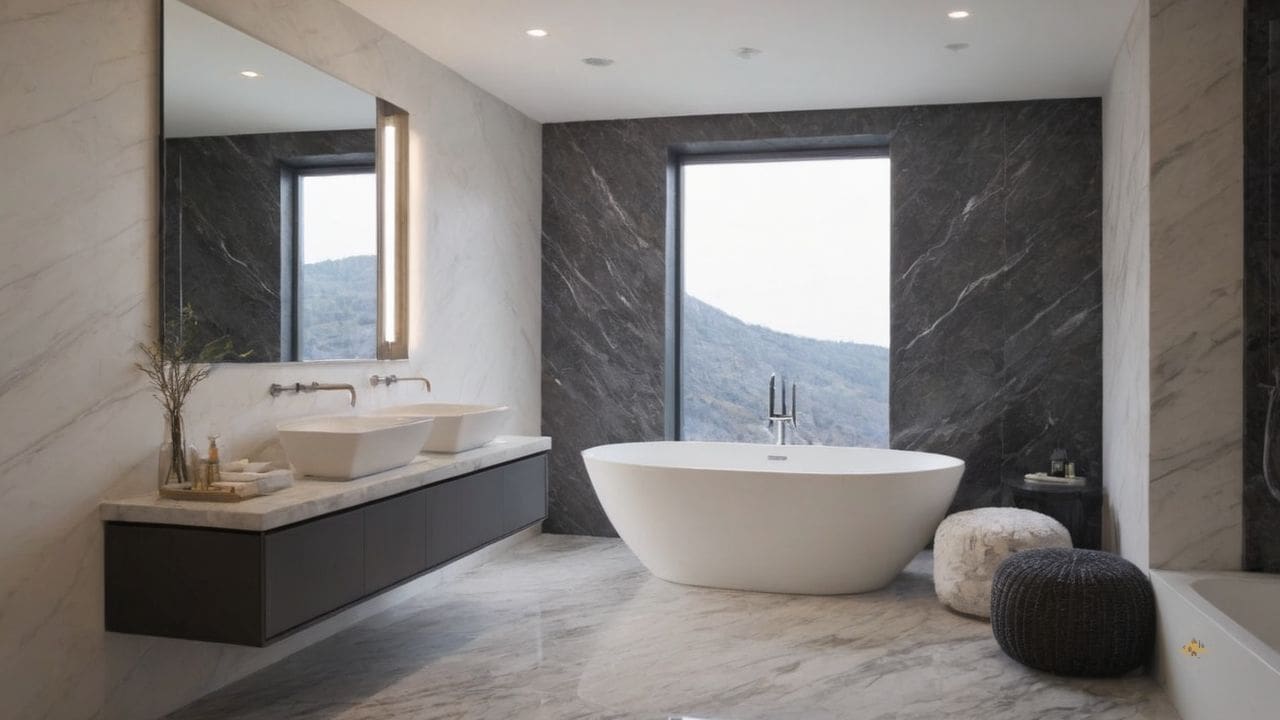 18. Banheiro Calcata com Carrara prporciona impacto estético