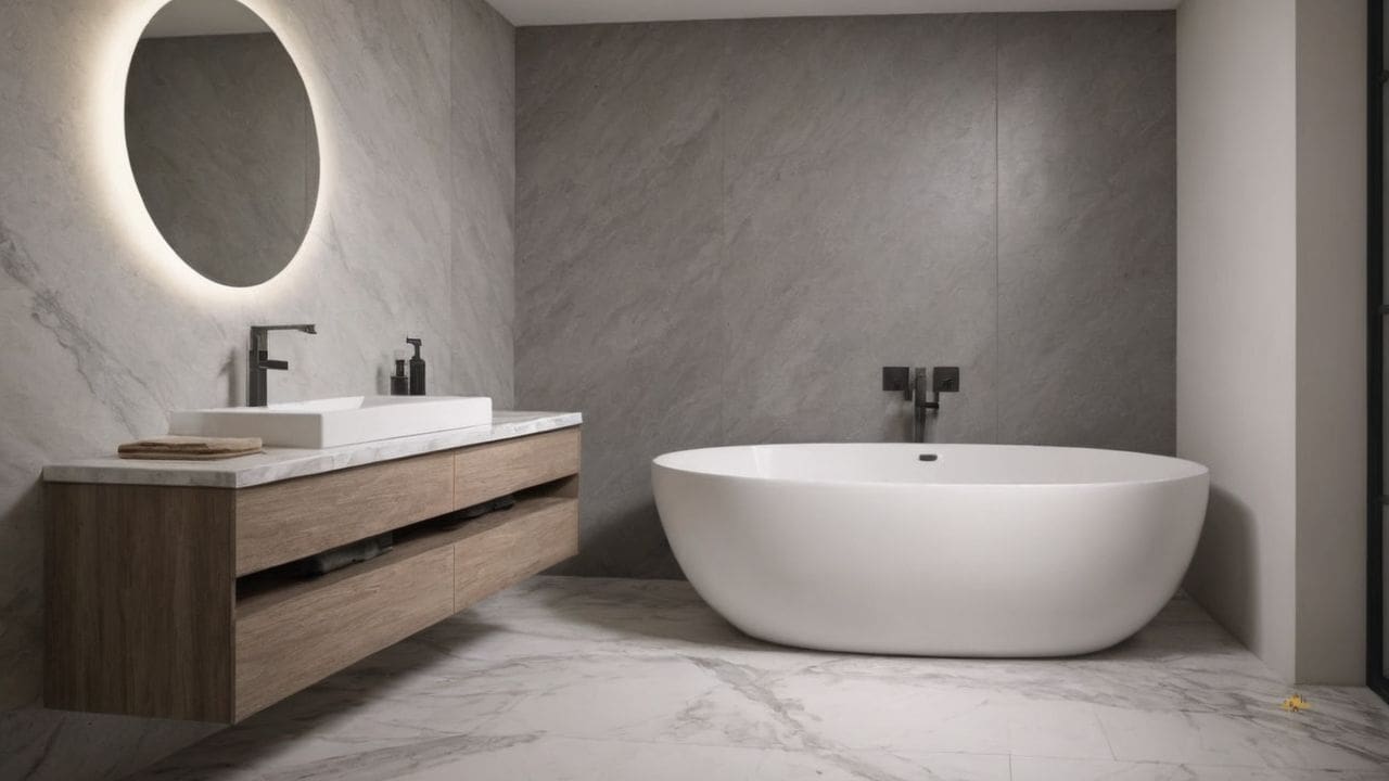 2. Banheiro Calcata com Carrara prporciona textura natural