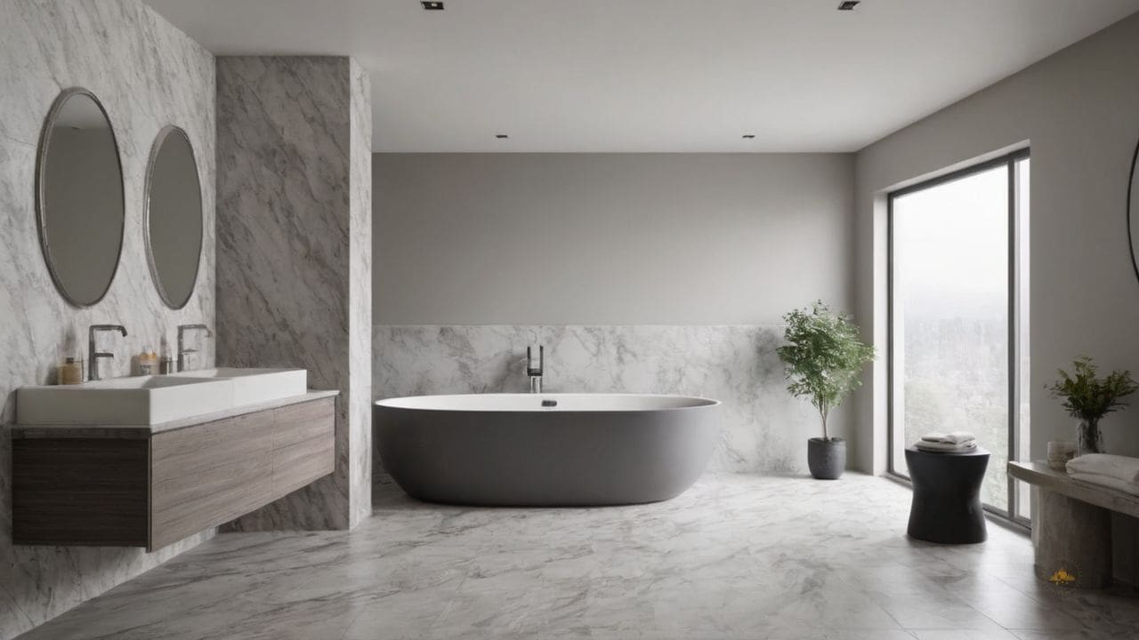 25. Banheiro Calcata com Carrara prporciona manutenção simples