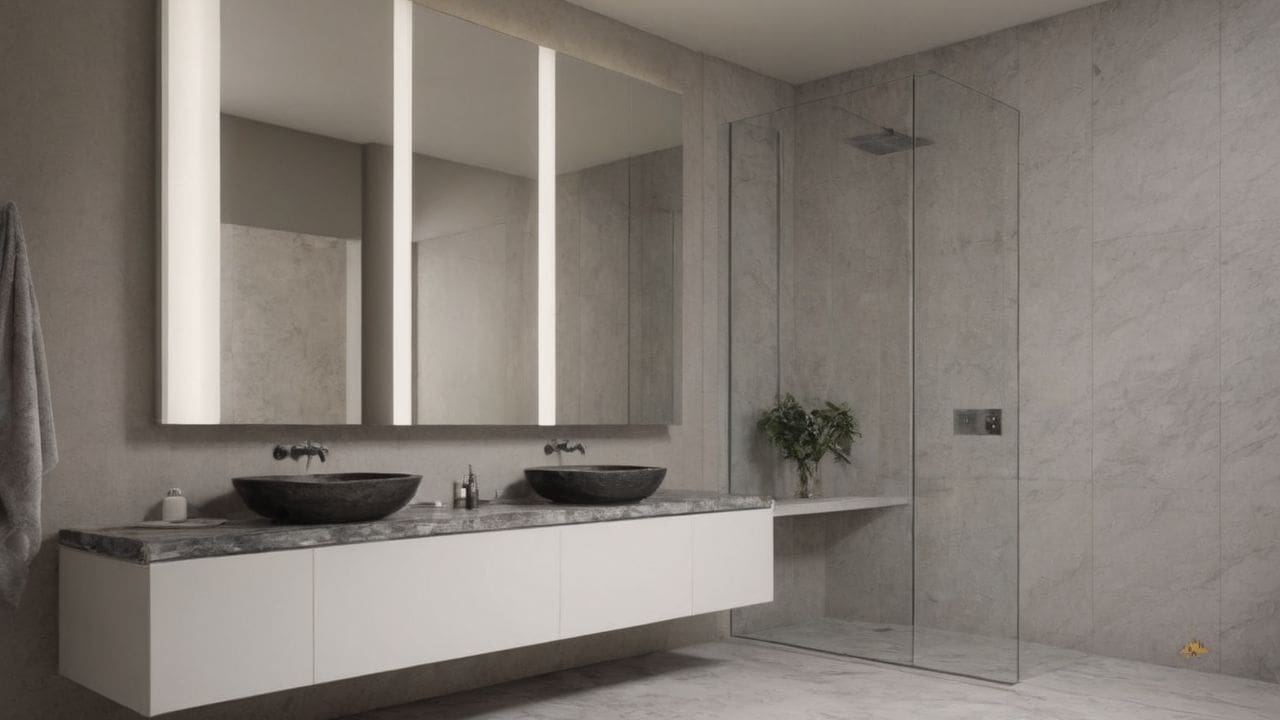 26. Banheiro Calcata com Carrara prporciona adaptabilidade
