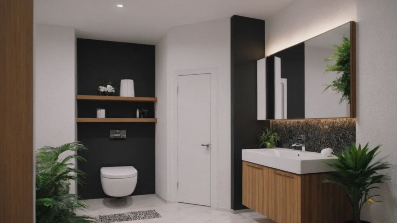 35. Banheiro pequeno simples e bonito_ ambiente harmonioso