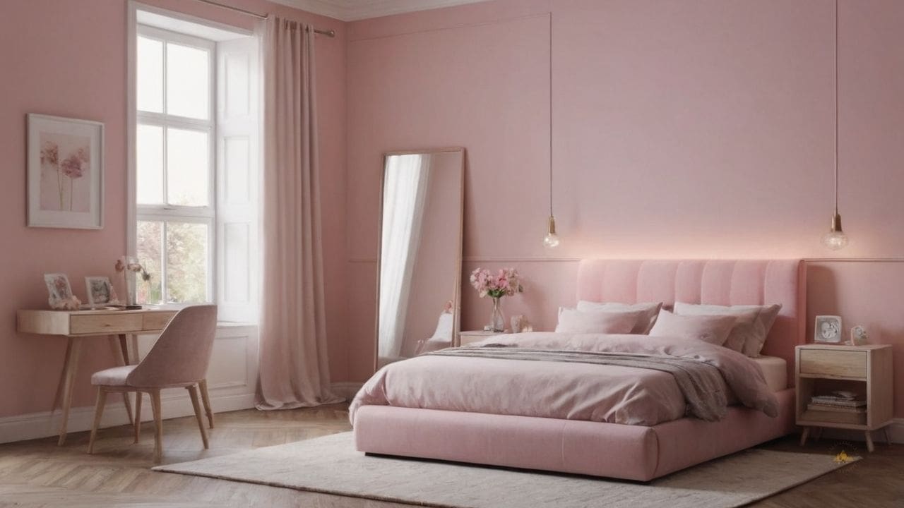 4. Quarto Rosa_ a estética de um quarto rosa é visualmente agradável