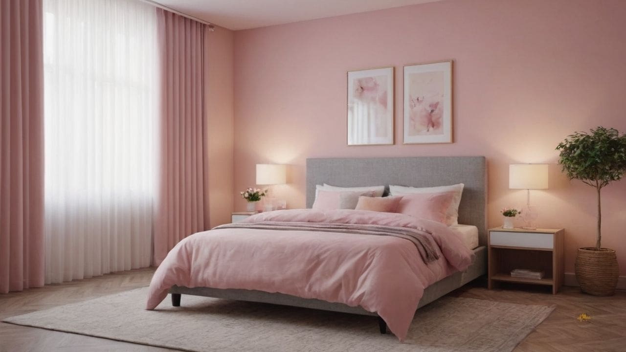 5. Quarto Rosa_ um quarto rosa é versátil e pode se adaptar a diversos estilos de decoração