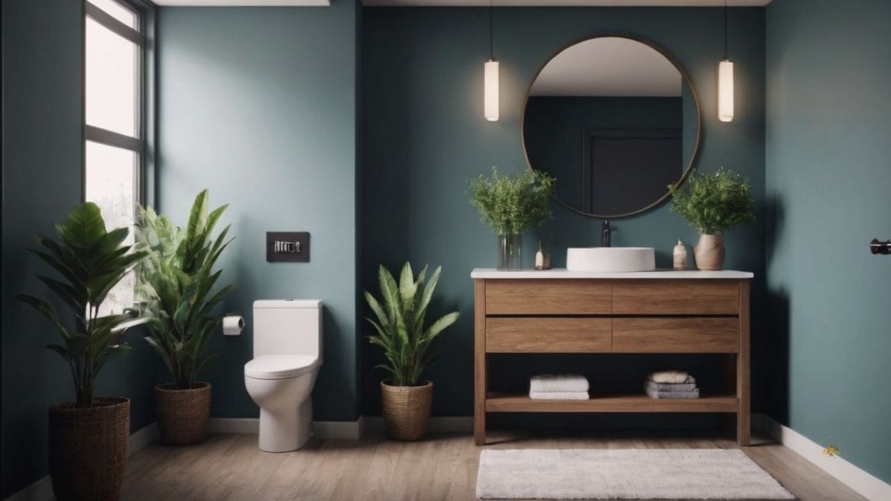 62. Banheiro pequeno simples e bonito_ ambiente prático