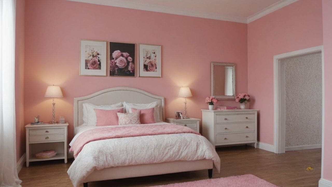 7. Quarto Rosa_ um quarto rosa pode ser tanto moderno quanto clássico