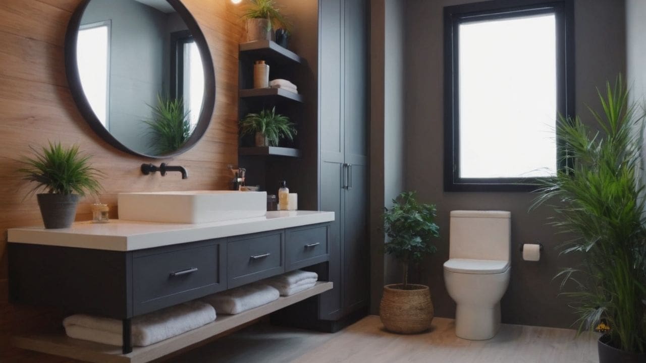 75. Banheiro pequeno simples e bonito_ ambiente tranquilo