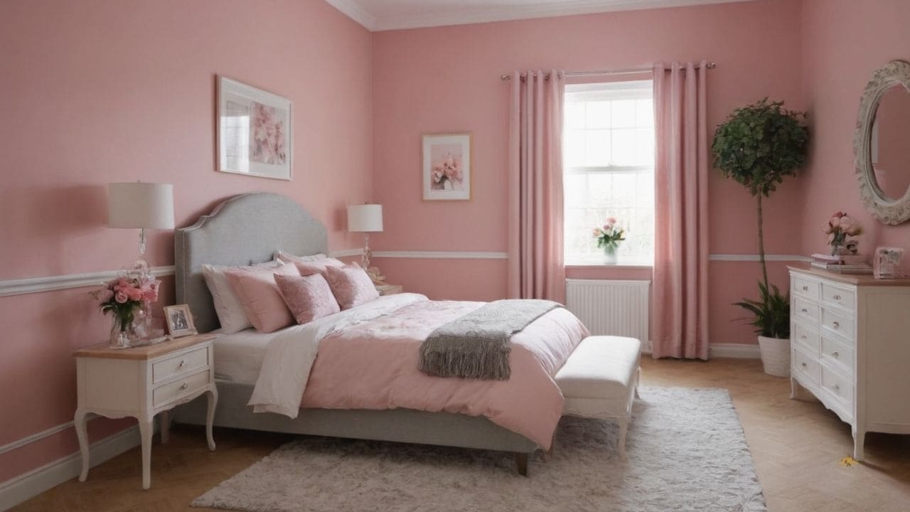 9. Quarto Rosa_ um quarto rosa é ideal para criar um ambiente romântico