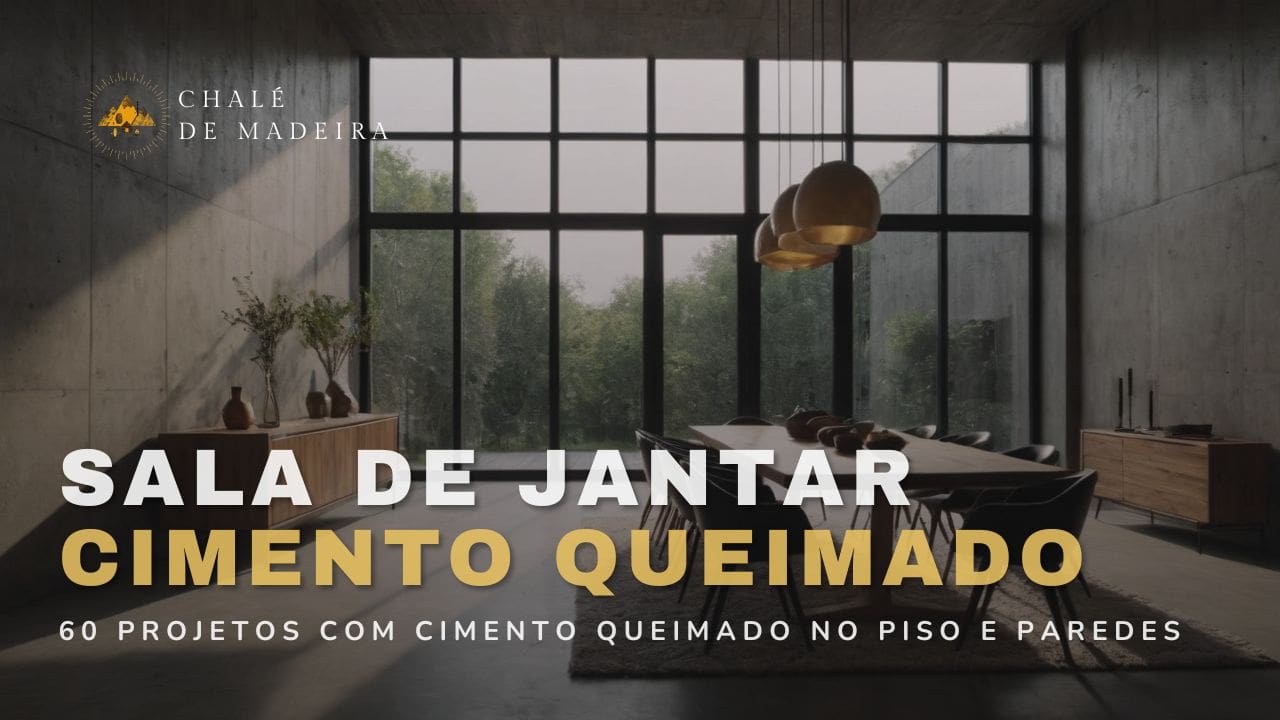 Sala de Jantar com Cimento Queimado: 60 projetos, inspire-se