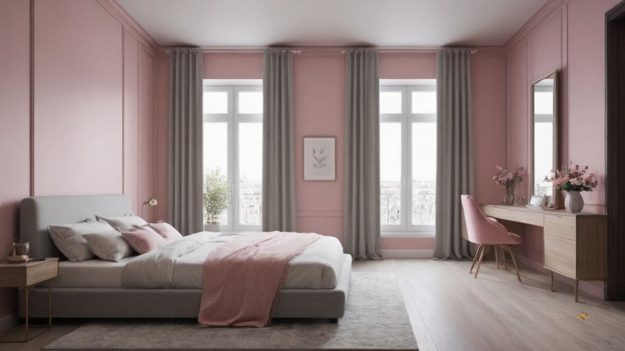 4. Quarto cinza e rosa proporciona flexibilidade na decoração