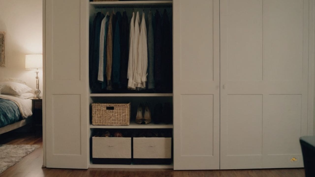 8. O quarto com closet e banheiro simples proporciona personalização do espaço