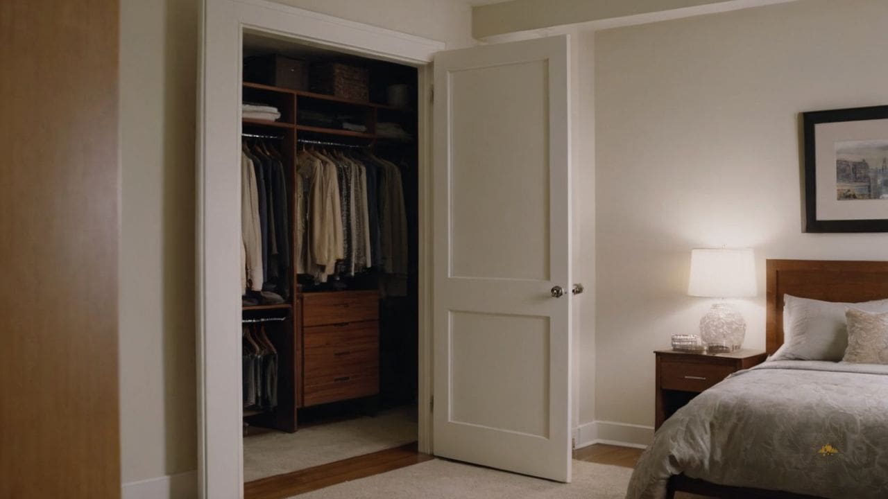 9. O quarto com closet e banheiro simples proporciona valorização do imóvel