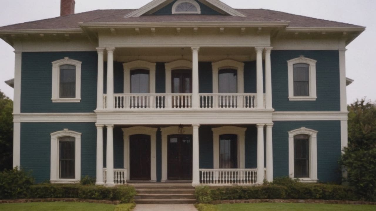 Casa de dois andares com sacada no estilo Clássica