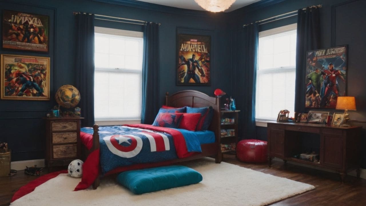 Quarto infantil masculino com o tema de Super-heróis