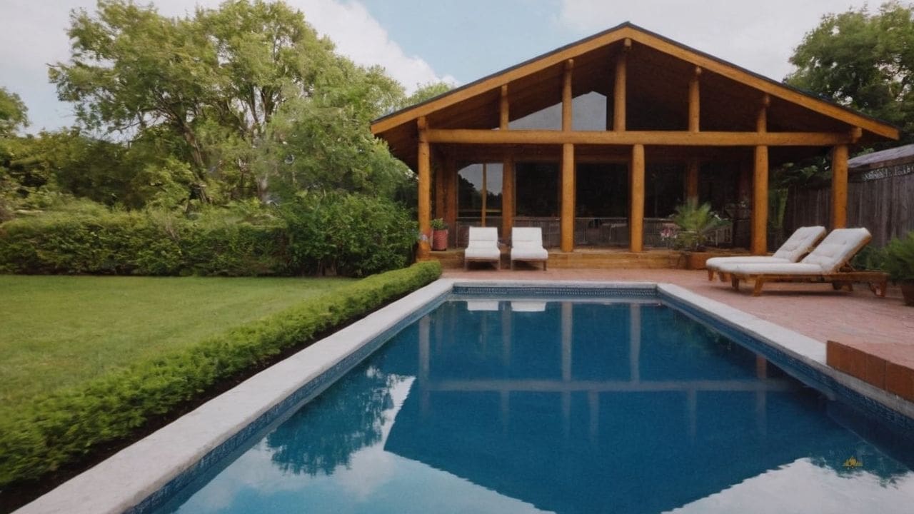 36. Casas de madeira com piscina proporcionam uso de materiais naturais