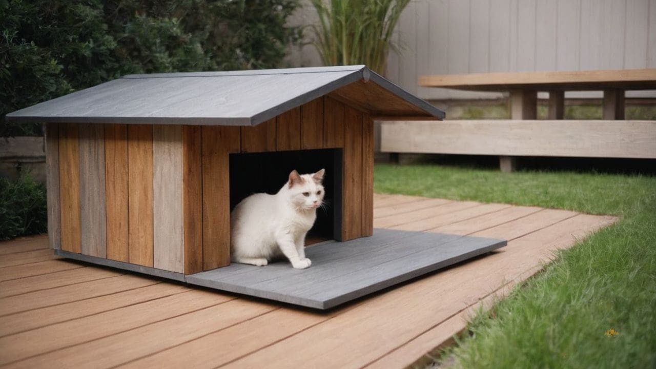 14. Casas de Madeira para gatos proporcionam aparência rústica