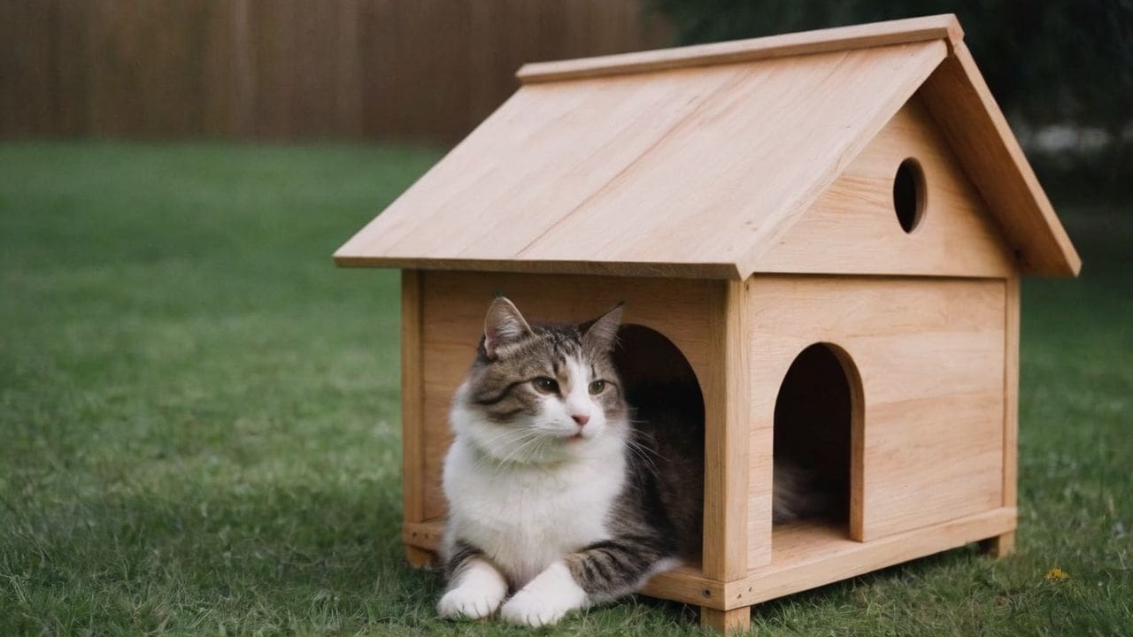 22. Casas de Madeira para gatos proporcionam leveza