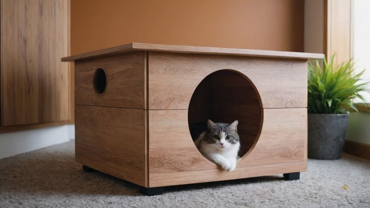 23. Casas de Madeira para gatos proporcionam resistência ao tempo