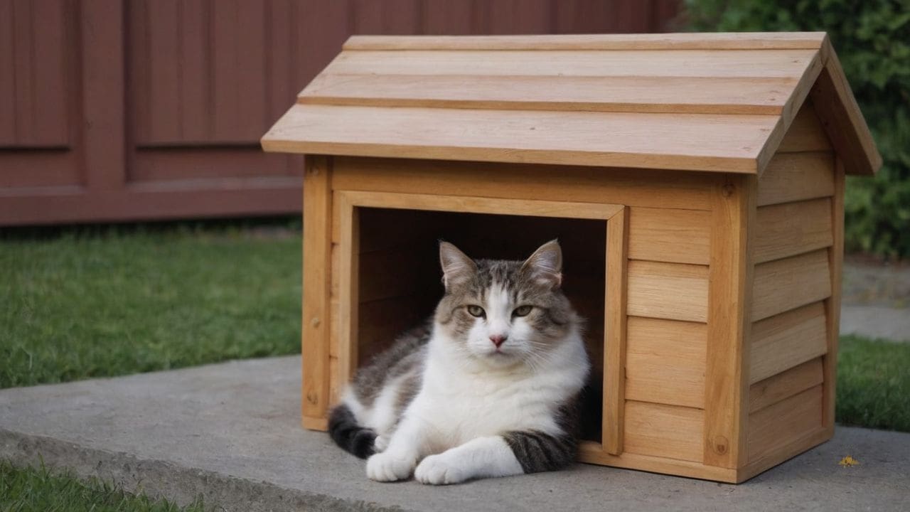 24. Casas de Madeira para gatos proporcionam isolamento