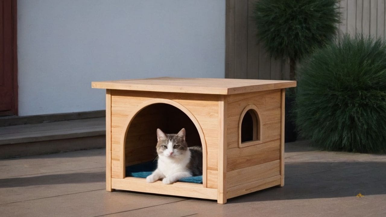 26. Casas de Madeira para gatos proporcionam fácil manutenção