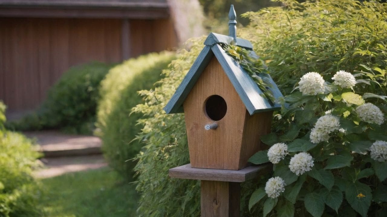 29. Casa de madeira para passarinho proporciona apoio à reprodução das aves